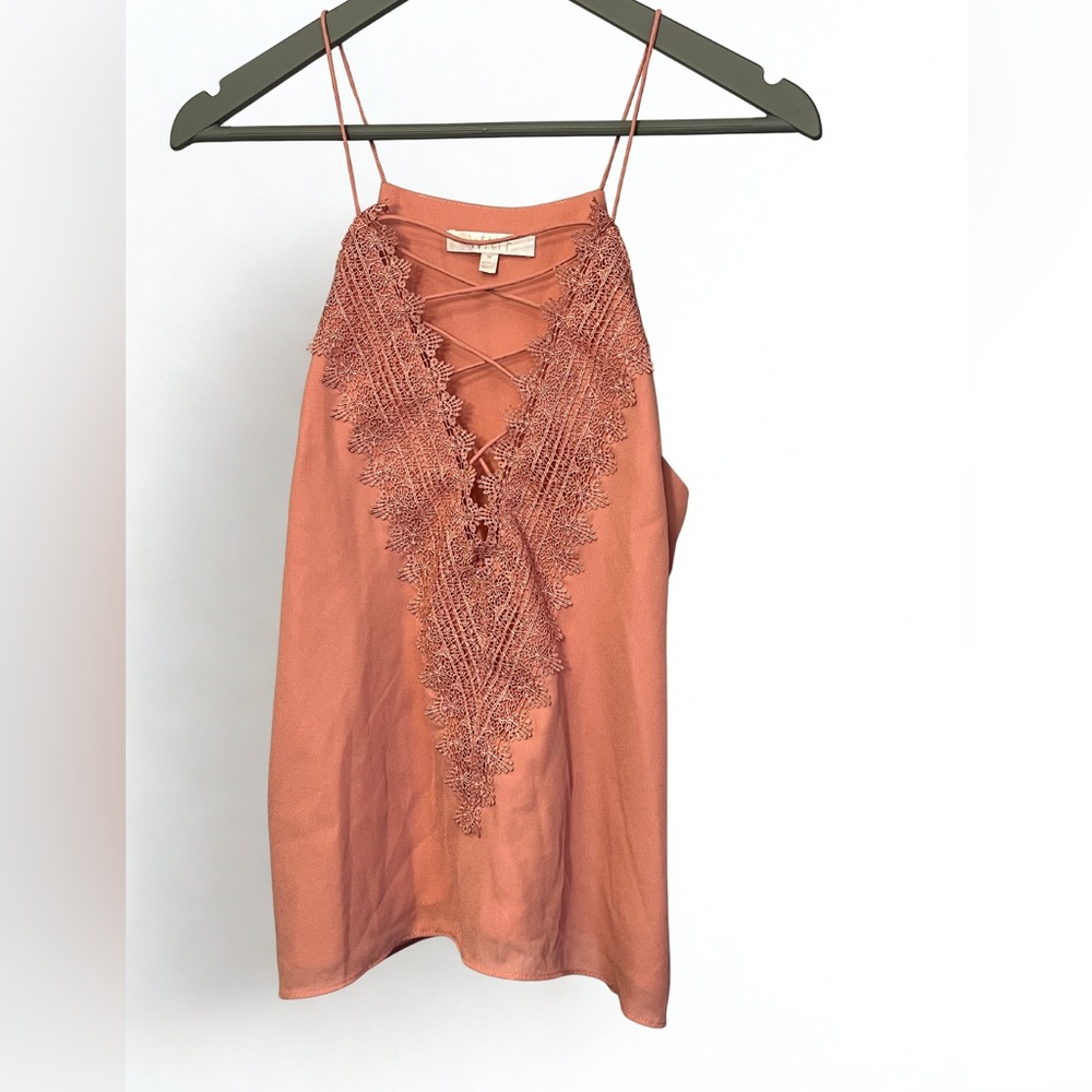 WAYF Posie Deep Blush Pink Lace V Neck Pullover Camisole Size M Fairycore